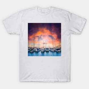 Australian Sailing - The Boat Harbour at Sunset T-Shirt